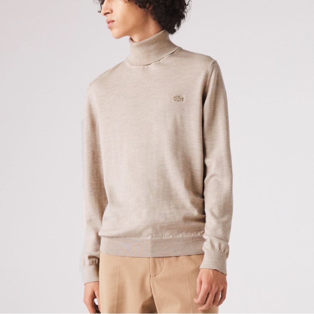 MEN'S LACOSTE TURTLENECK MERINO WOOL SWEATER
